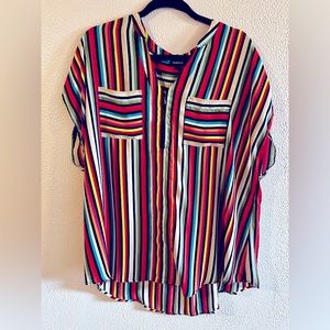 Torrid Vibrant Multicolored Short Sleeve Blouse Size 2X